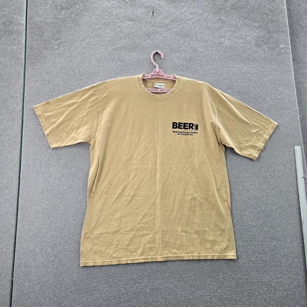 Crazy Shirts Men Shirt XL Beige  Beer Ask Your Doctor‎ Short Sleeve